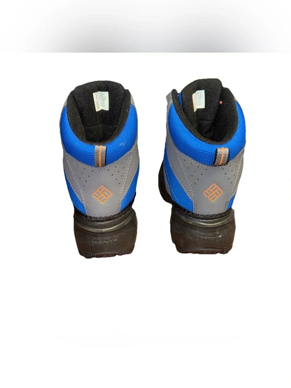 COLUMBIA Youth Boys Size 2 Rope Tow III Waterproof Boots Blue Gray Slip On Comfy
